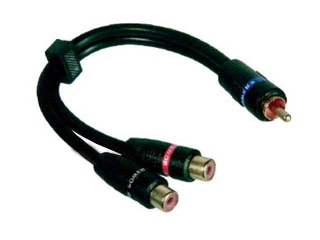 Cinch splitter Y kabel 1x male-2x female